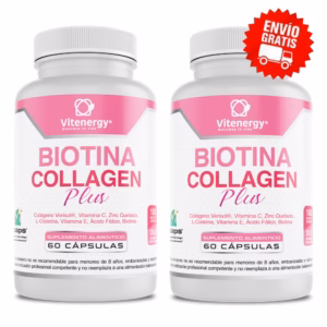Pack de 2 frascos de Colágeno Hidrolizado y Biotina en oferta con envío rápido en Santiago y regiones.
