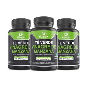 Té Verde y Vinagre de Manzana cápsulas vegetales Vitenergy para metabolismo y control de peso