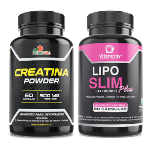 pack Lipo Slim quemador bloqueador de absorcion de carbohidratos + Creatina Cápsulas Aumenta masa muscular