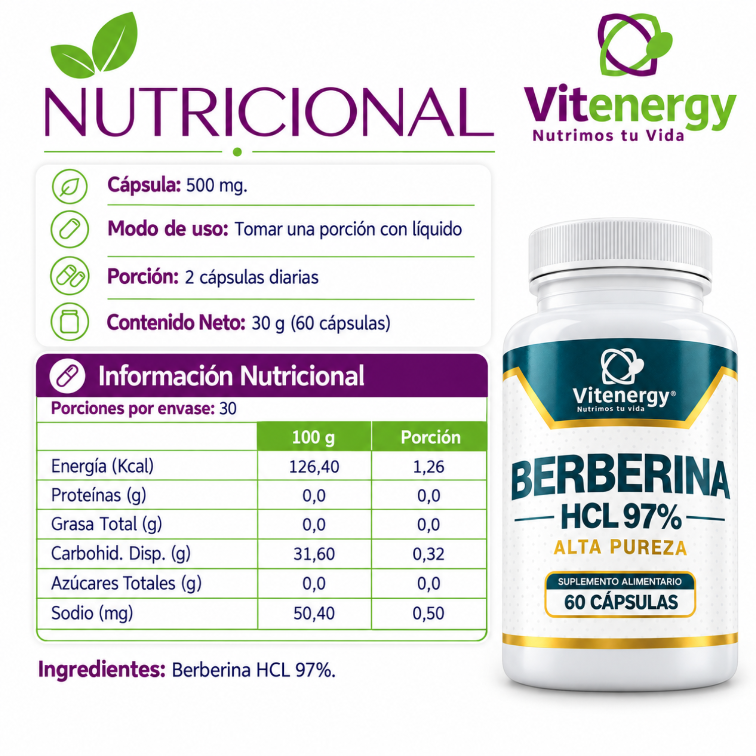 BERBERINA ALTA PUREZA 60 CAPSULAS - Imagen 5