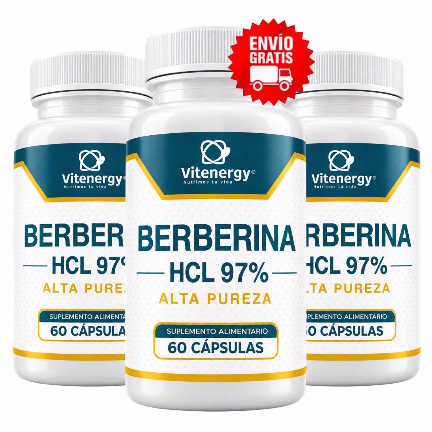 BERBERINA CAPSULAS ALTA PUREZA HCL 97% PACK X3