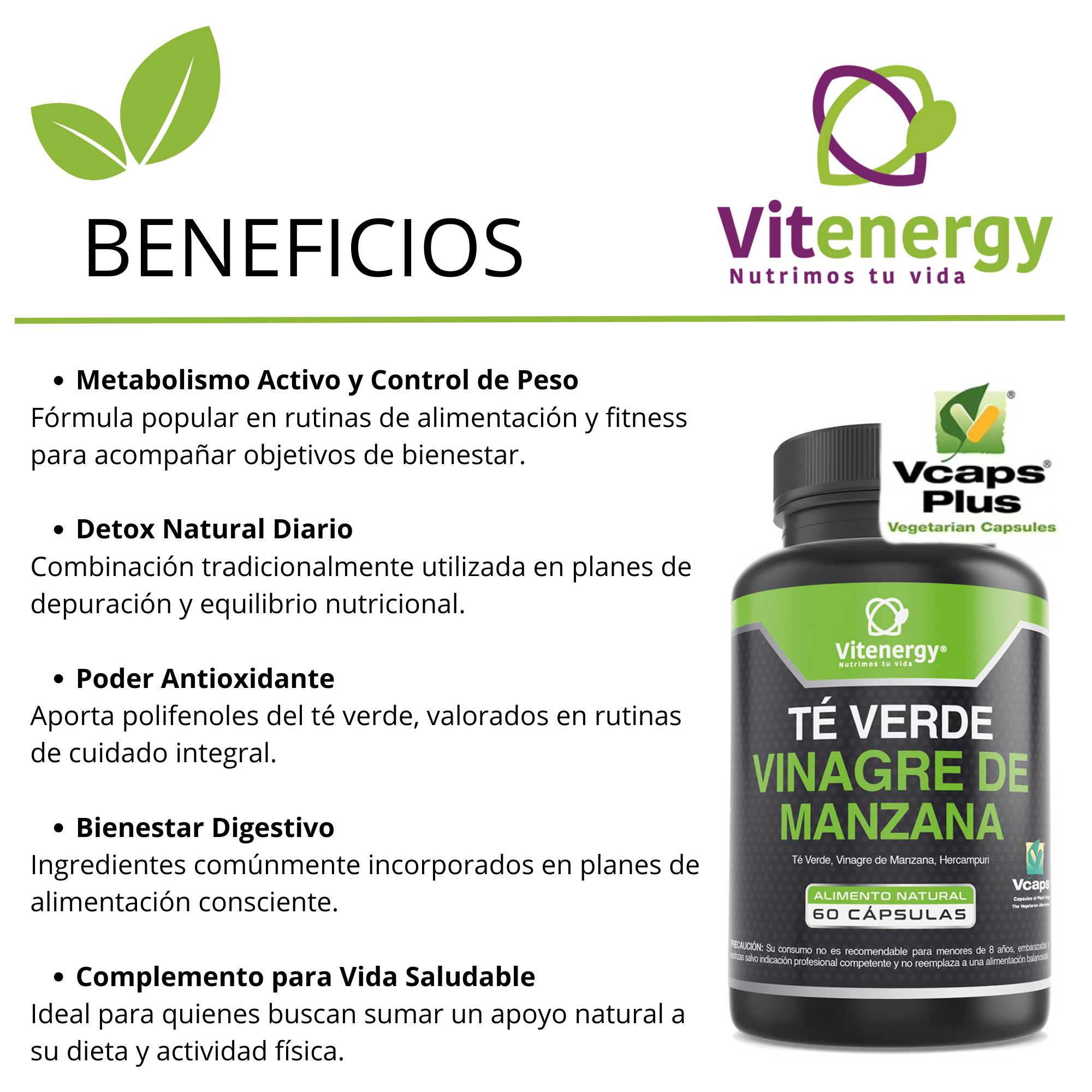 TÉ VERDE+VINAGRE DE MANZANA - Imagen 3