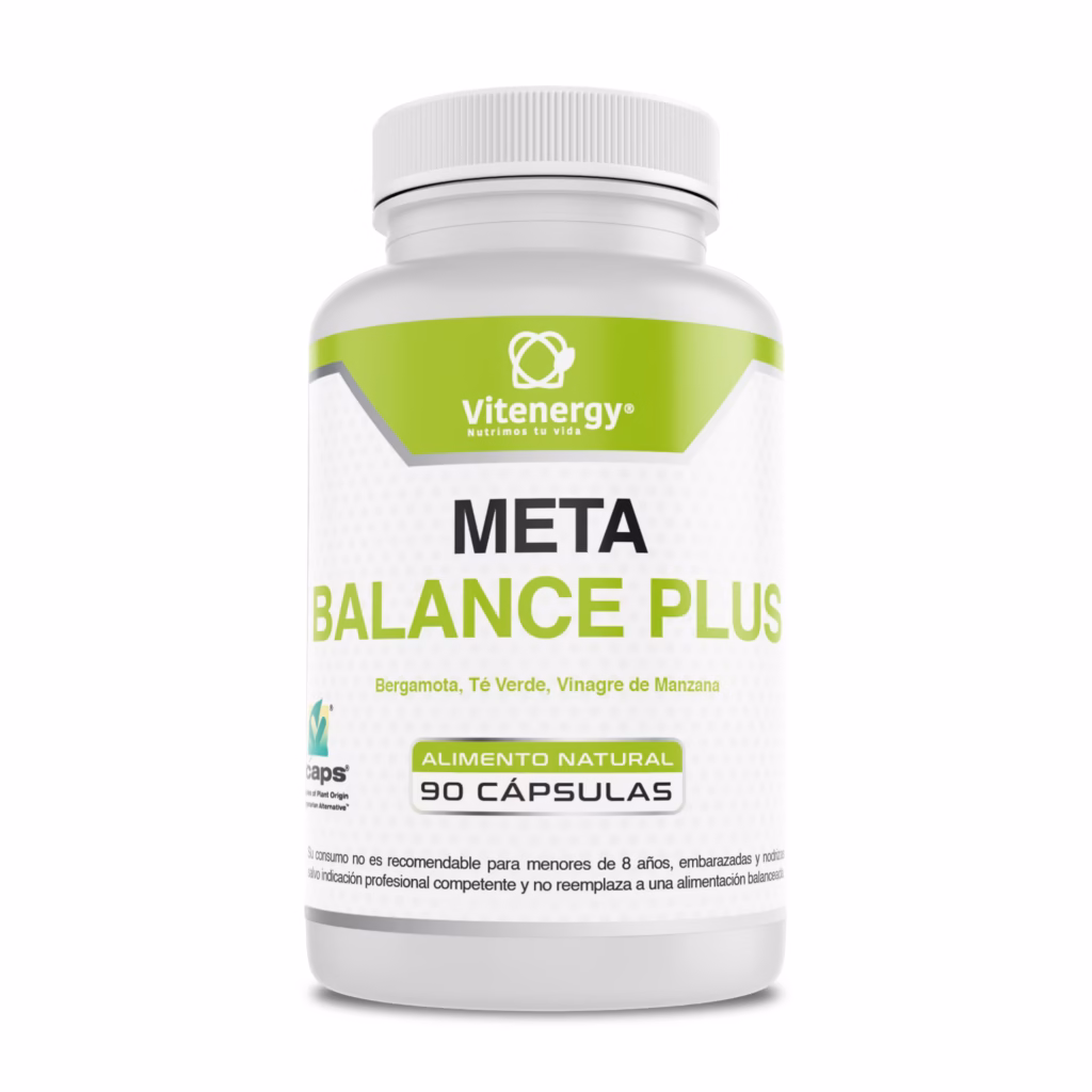 Meta Balance Plus x1 cápsulas vinagre manzana bergamota té verde 90 cápsulas Vcaps tratamiento 30 días Vitenergy Chile