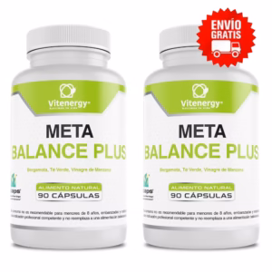Meta Balance Plus x2 vinagre manzana bergamota té verde 180 cápsulas Vcaps tratamiento 60 días Vitenergy Chile