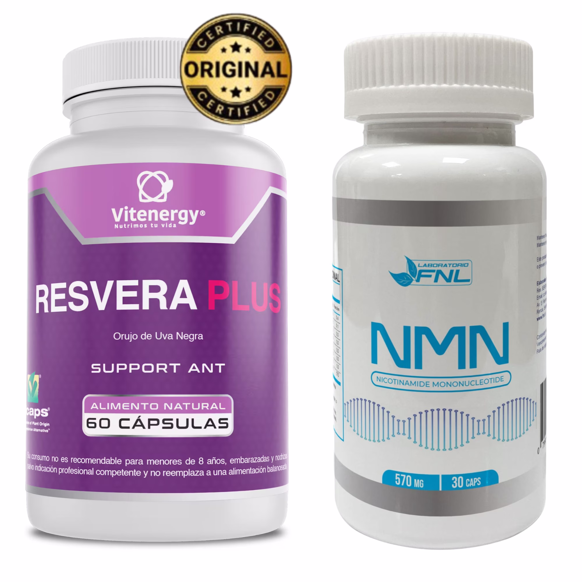 Resveratrol NMN Vitenergy suplemento antienvejecimiento longevidad Chile