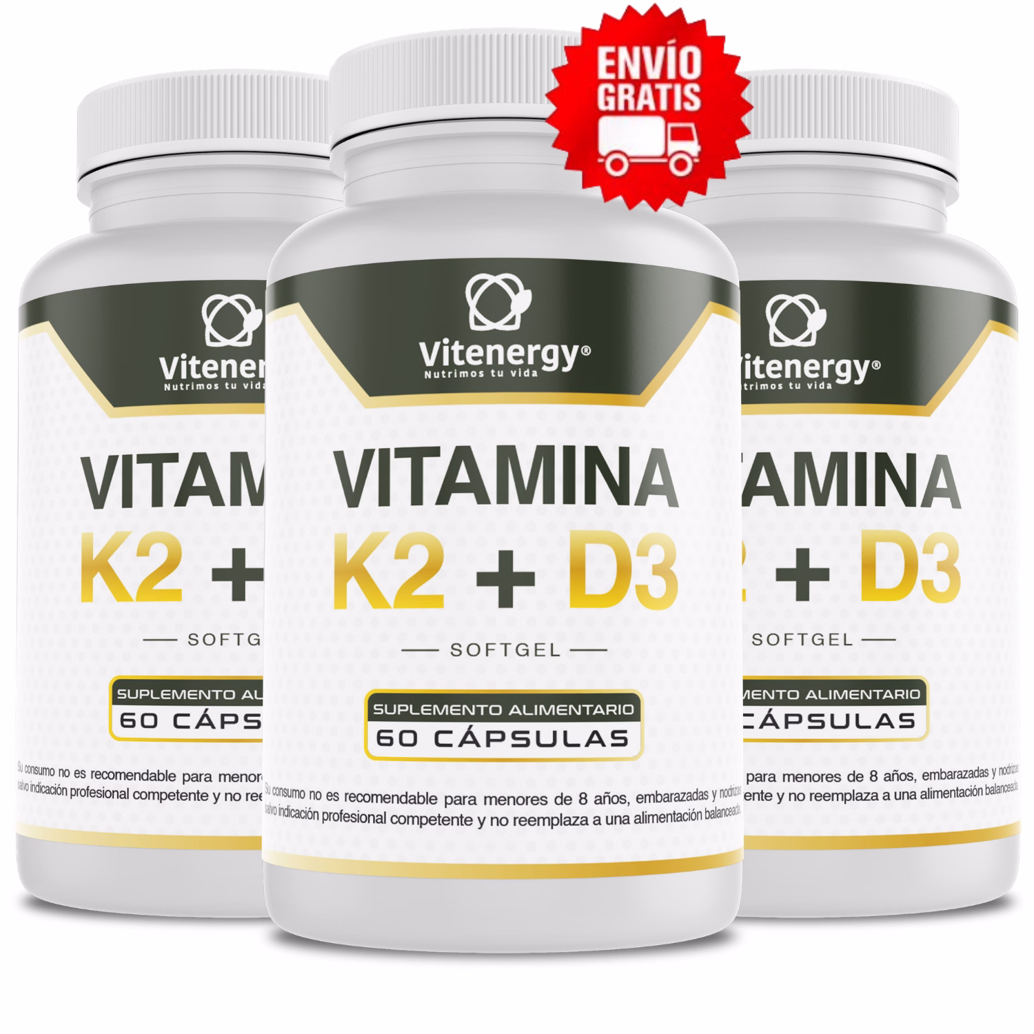 VITAMINAS K2 + D3 PACK x3